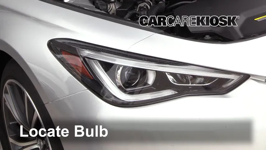 2017 Infiniti Q60 Premium 3.0L V6 Turbo Lights Highbeam (replace bulb)
